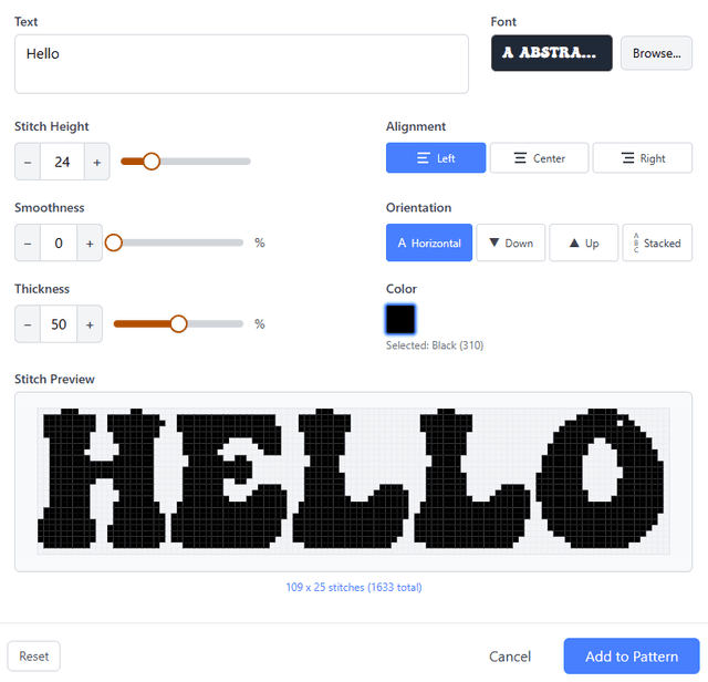 Font selection and preview panel in TypeAlot