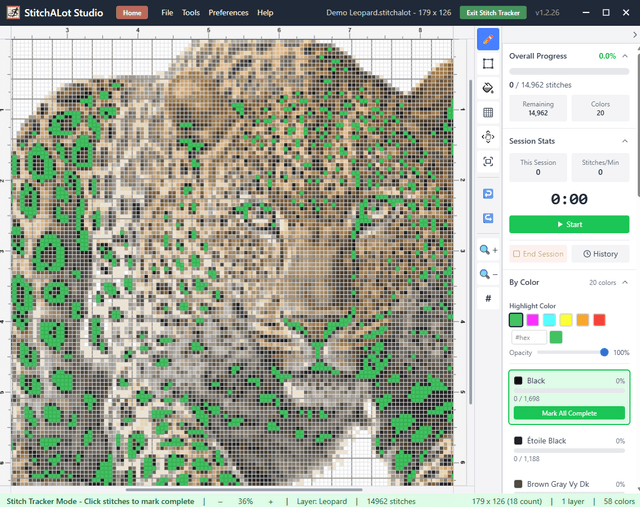 Needlepoint stitch tracker — track your stitching progress in TypeAlot
